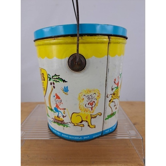 Vintage 50s Shedd's Peanut Butter tin bucket Detroit MI 5lb 6.25 / 6 in - Picture 2 of 8